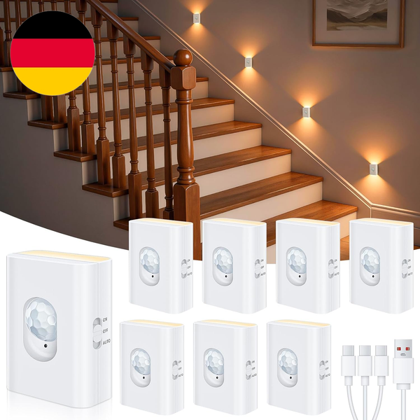 Willed Led Treppenbeleuchtung Mit Bewegungsmelder,Wiederaufladbar Nachtlicht Mit-image