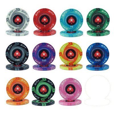 Pgp Ept Poker Chip Sample Set Of 11 Ceramic For Golf Marker Diameter 39mm