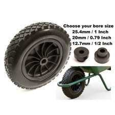 Heavy Duty 14" Solid Wheel 3.50-8 PU Puncture Proof Wheelbarrow Barrow Flat Free