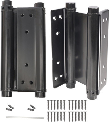 Pair of 8'' Black Heavty Duty Double Action Spring Hinges, Self Closing Door Hing