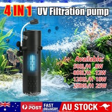 4 in 1 Aquarium fish tank filter 500-2000L/H UV lamp sterilization filter pump