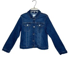 The Childrens Place Girls Denim Jacket Blue Medium Wash Size 16 XXL Jean Trucker