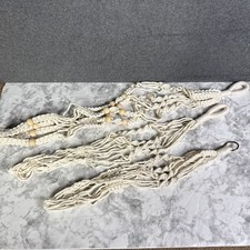 Set of 3 - Macrame Plant Hangers - Wooden Beads Large Medium Small New