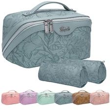 Travel Makeup Bags Cosmetic Organizer Bag: -Set Large Capacity Make up Bag - PU