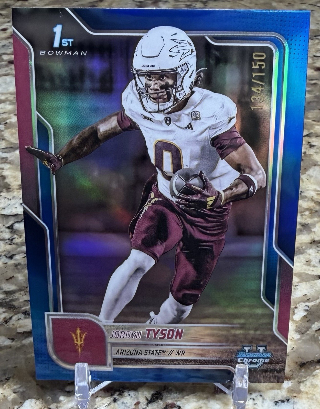 2025 Bowman Chrome U Jordyn Tyson Blue /150 #31 1st Arizona State Sun Devils