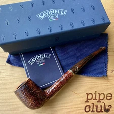 Savinelli Bing's Favorite Rusticated 6mm Filter Demi-Churchwarden Pipe
