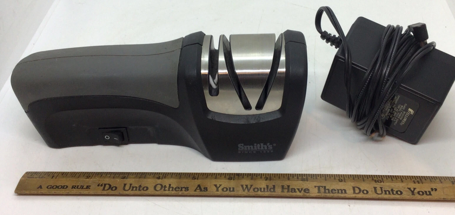 Smith's Electric Knife Sharpener Black & Gray With Cord Tested And Works