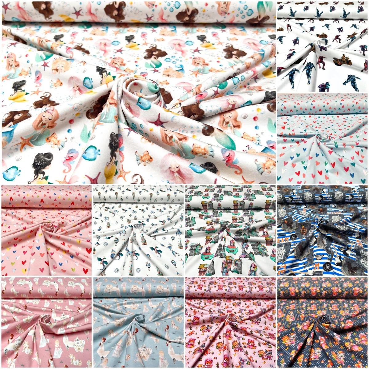 Cotton Jersey Children Jersey Fabric Printed Clothing Sold by the Meter