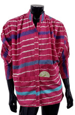 Vintage Pink 70s Hippie Shirt Long Sleeve Cotton UNISEX TIE DYE DEADSTOCK ZODIAC