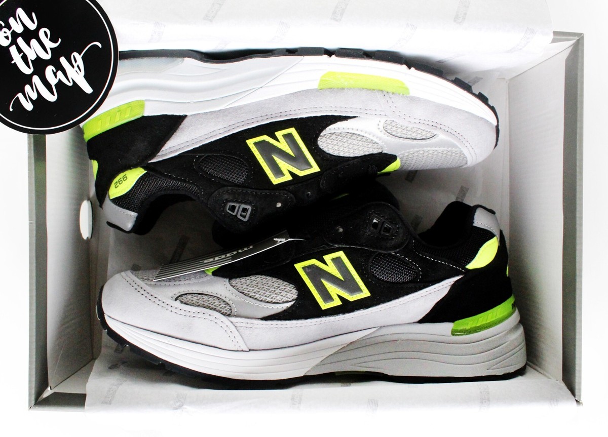 New Balance 992 Black Grey Volt Green Made In USA UK 5 8 9