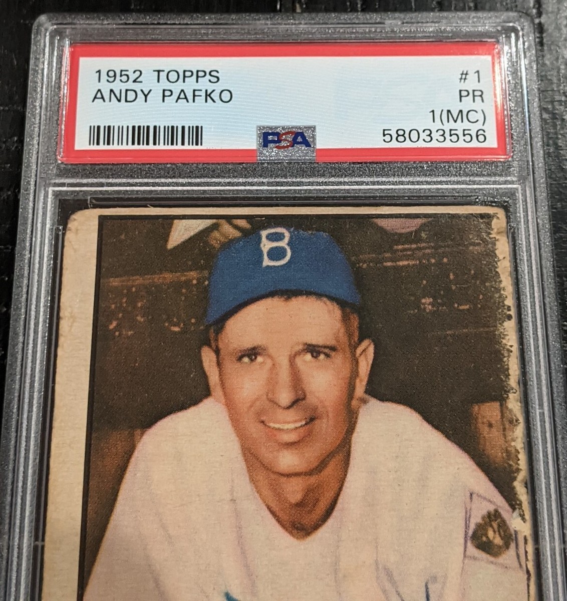 1952 Topps Andy Pafko PSA 1 PR (mc) *CARD #1 * Red Back Brooklyn