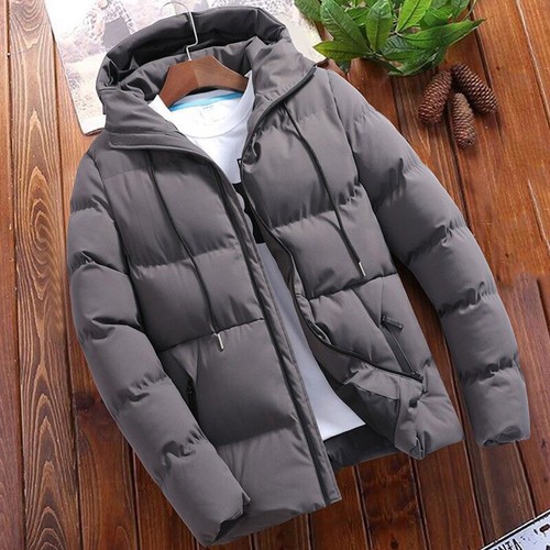 Herren Jacke Winter Warm Puffer Blase Daunen Mantel Gesteppt Reißverschluss Wattiert Oberbekleidung Tops - Bild 3 von 13