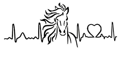 Pferd Heartbeat Horse Life line Aufkleber Sticker Decal