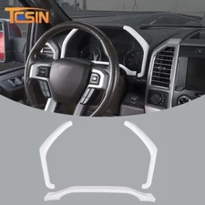 3pc White Dashboard Instrument Box Decor Cover Trim Overlay for Ford F150 15-20