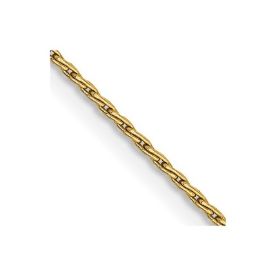 14 Karat Gelbgold 1 mm Runde Pariser Weizen Kette Halskette 24 Zoll
