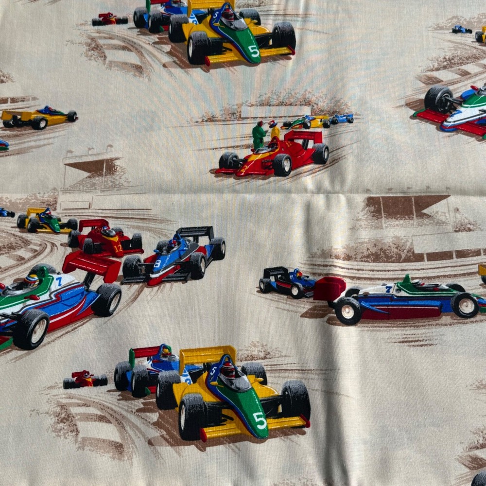 Race Car Sewing Interior Fabric Racing Race Track 2 Yards x 44