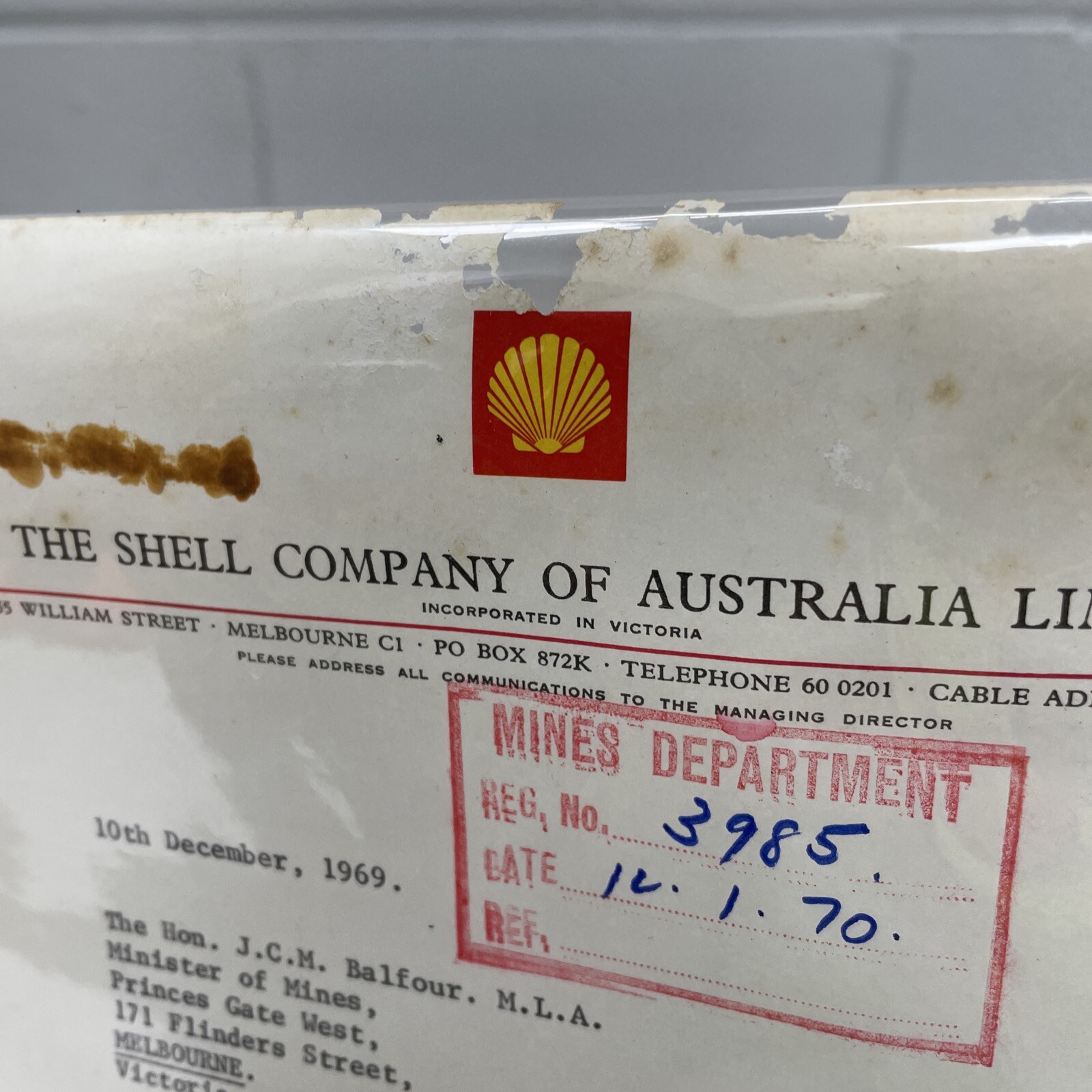 ORIGINAL VINTAGE Shell Australia Letter Oil Petrol Newport LPG Tank ...