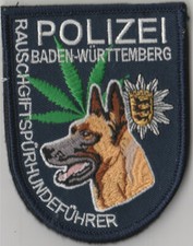 Rauschgiftspürhundeführer Polizei Baden-Württemberg -- Stoffabzeichen --