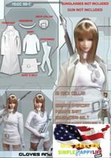 1/6 white overcoat combat set for 12" female figure hot toys phicen  ❶USA❶