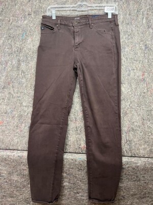 Adriano Goldschmied Jeans Womens Brown The Prima Mid Rise Cigarette 28R Made USA