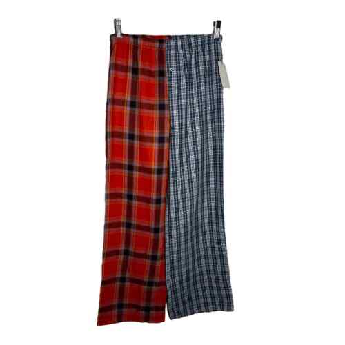 T&B Nordstrom Sleepwear Boys Pull On Pajama Pants Size M 8/10 Red Blue Plaid NWT - Picture 1 of 4
