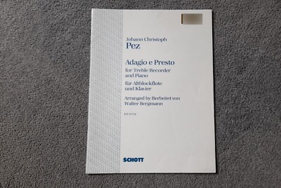 Johann Christoph Pez, Adagio e Presto (Sheet Music, Treble, Recorder & Piano)
