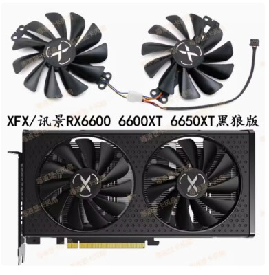 New XFXRX 6600 Black Wolf Edition 6600xt Overseas Edition V2 oc Cooling Fan