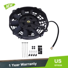 Black 7" Inch 12V 80W Electric Slim Push Pull Radiator Cooling Fan Mounting Kit