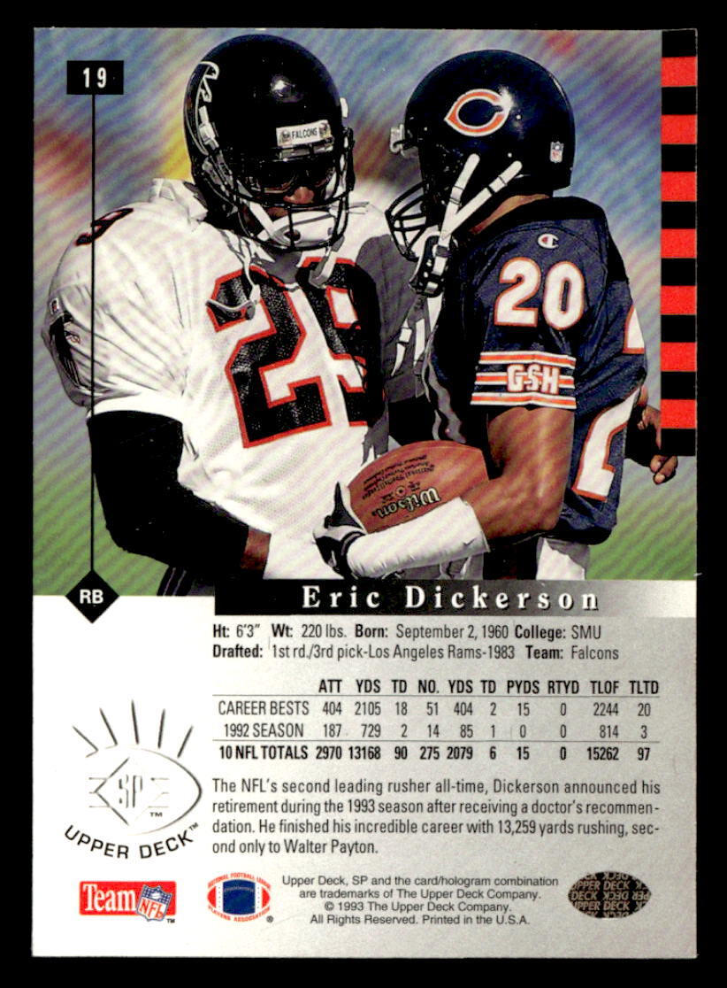 Eric Dickerson 1993 SP Card #19 Atlanta Falcons | eBay