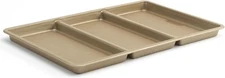 11” x 17” Non-Stick Divided Sheet Pan – 3-in-1 Textured Cooking Pan, Baking D...