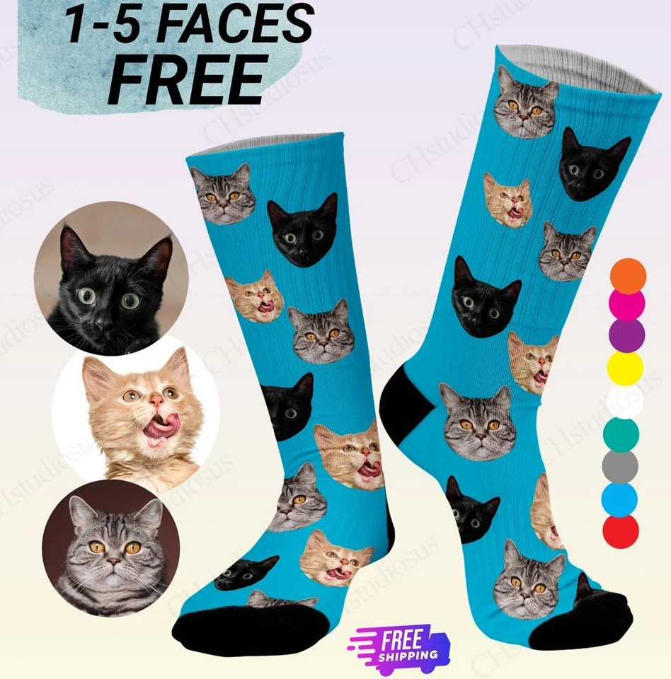 Calcetines personalizados para fotos de mascotas Calcetines personalizados para mascotas Calcetines personalizados para perros Calcetines personalizados para gatos Foto 2 de 4