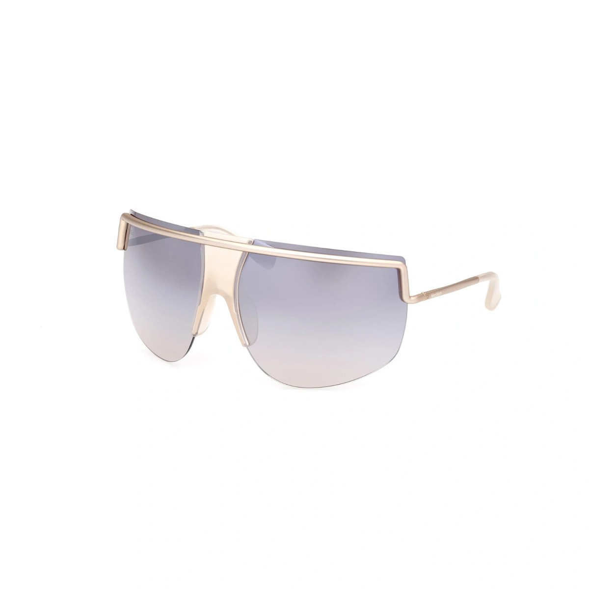 MAX MARA Sophie MM0050 32C Gold Half-Rim Shield Sunglasses  display picture 1