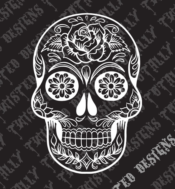 Sugar skull car truck vinyl decal sticker day of the dead mexico