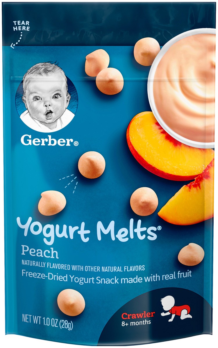 Gerber Yogurt Melts Crawler Snack, Peach, OZ (Pack of 3)