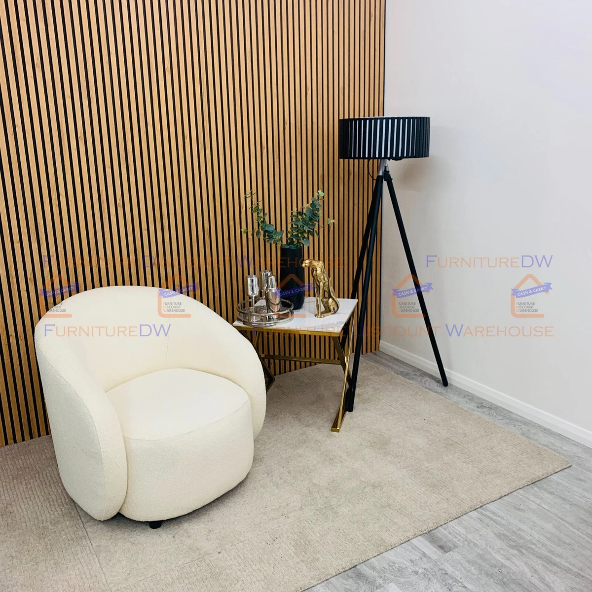 White and sale brown accent chair