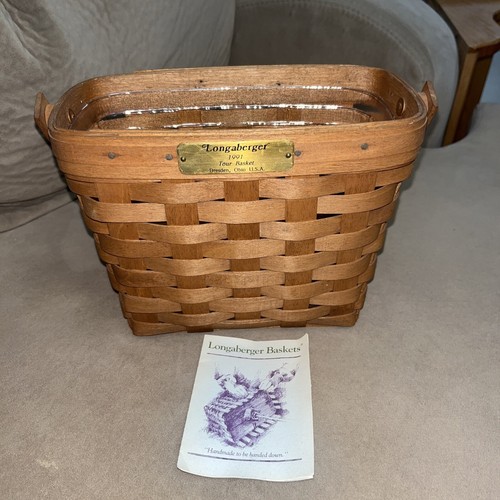 longaberger basket 1991 dresden with prot 8.75x4.75x6.5" eBay