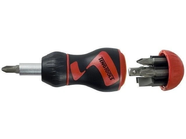TENG TOOLS MDR908S STUBBY RATCHETING SCREWDRIVER WITH BIT SET 6 BITS