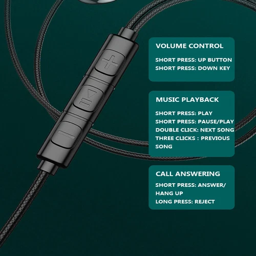 HIFI Bass Stereo Wired Earbuds Headset In-Ear Ohrhörer Kopfhörer Mikrofon 3,5 mm USB-C - Bild 3 von 21