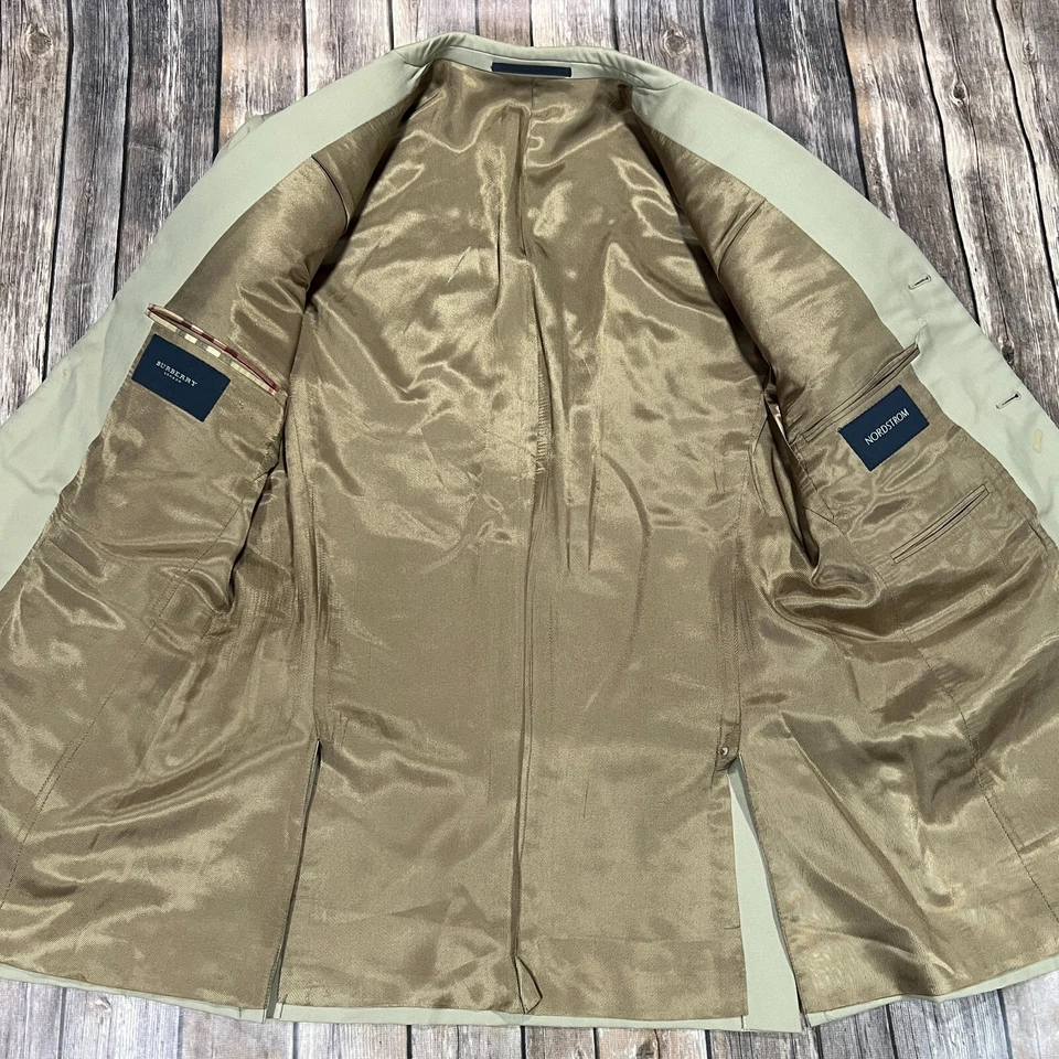 Burberry London Suit Blazer Sport Coat Pants 38S Mens 32x30 Mens Beige Jacket - Image 4 of 4