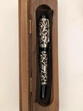 Fultz Parker Duofold Floral Repousse Sterling Silver Fountain Pen LE 12/200