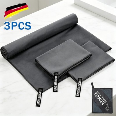 3PCS Handtuch Mikrofaser Badetuch Strandtuch Reise Handtuch Urlaub Camping Gast