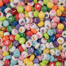 495Pcs 7Mm Assorted round Acrylic Alphabet Number Beads for DIY Craft Jewelry B