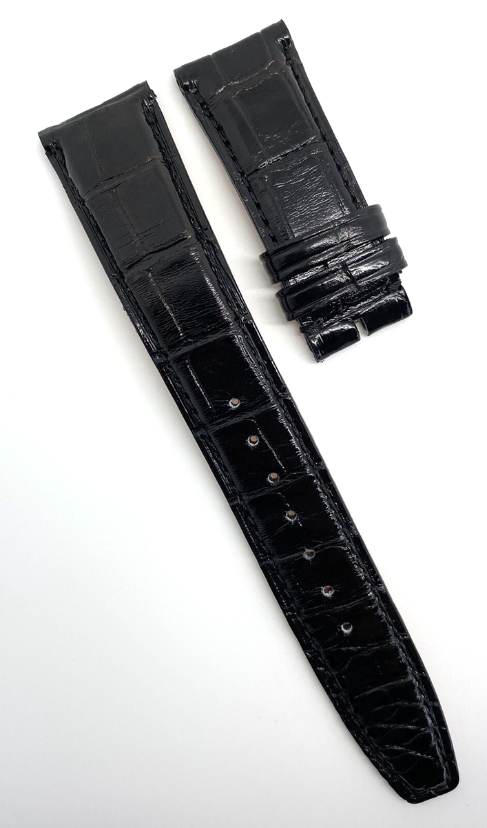 IWC純正 サントーニ製カーフストラップ20mm IWC Santoni 20mm x 18mm Black Alligator Watch Strap Band E08487