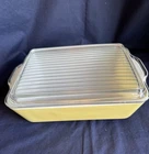 VTG 1950s Pyrex Refrigerator Dish 1.5 Quarts Yellow 0503 And Ribbed Lid 503-C