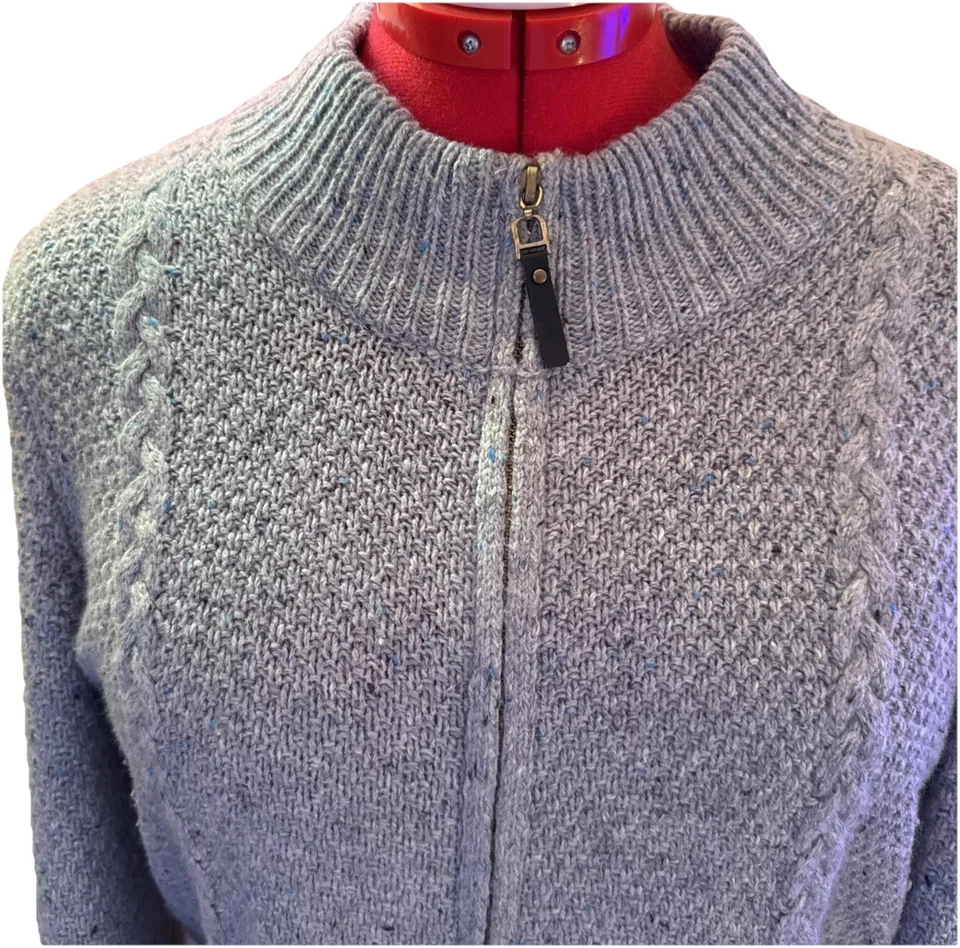 Кардиган на молнии спереди Studio Works серый XL с длинными рукавами шерстяная смесь  - Изображение 3 из 4