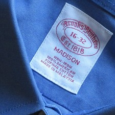 Brooks Brothers 1818 Blue Madison Supima Cotton Dress Shirt 16-32 Non-Iron