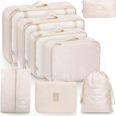 8 Teilige/6 Teilige Packing Cubes, Kleidertaschen, Koffer Organizer für Urlaub 