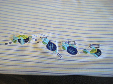 Vintage Gymboree Swimmers Infant Blanket Cotton Stripe Turtle Blue Green White