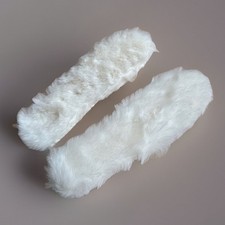 1 PAIR WOMENS 5.5 FAUX WHITE FUR PLUSH INSOLE FUZZY WARM SHOE PADS FEET EU 36