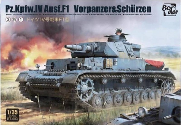Modell Panzer Pz.Kpfw.Iv Ausf.F1 Vorpanzer & SchüRzen. (3 IN 1) Border Model BT-image